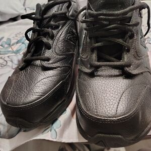 New Balance Black Leather Athletic Shoes